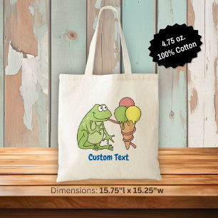 Frosch mit Icecream Tote Tag Tragetasche