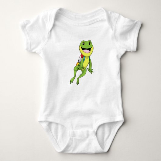 Frosch mit Jetpack Baby Strampler (Vorderseite)