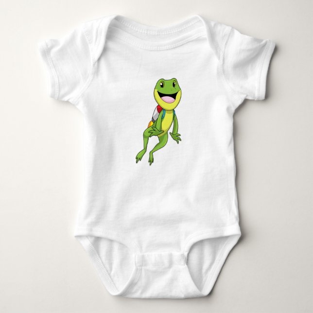 Frosch mit Jetpack Baby Strampler (Vorderseite)