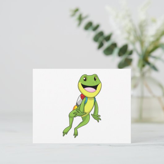 Frosch mit Jetpack Postkarte (Stehend Vorderseite)