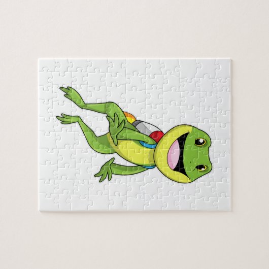 Frosch mit Jetpack Puzzle (Horizontal)