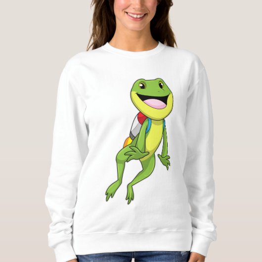 Frosch mit Jetpack Sweatshirt (Vorderseite)