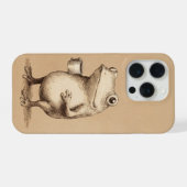Frosch mit Kaffee – Whimsical Vintage Tier iPhone Hülle (Rückseite (Horizontal))