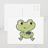 Frosch mit Kaffeetasse Postkarte (Vorne/Hinten)