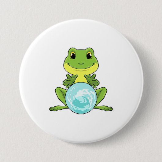 Frosch mit Kristallkugel Button (Vorderseite)