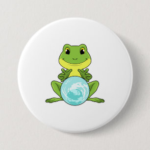 Frosch mit Kristallkugel Button