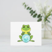 Frosch mit Kristallkugel Postkarte (Stehend Vorderseite)