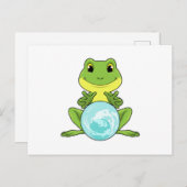 Frosch mit Kristallkugel Postkarte (Vorne/Hinten)