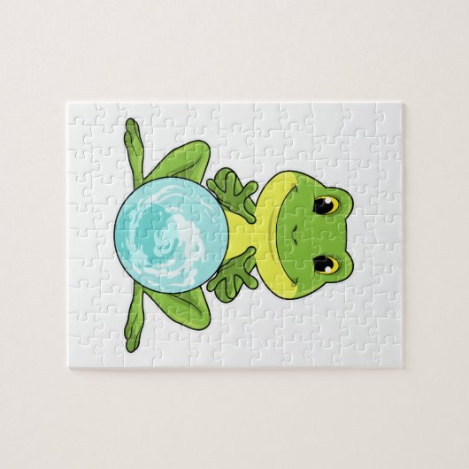 Frosch mit Kristallkugel Puzzle (Horizontal)