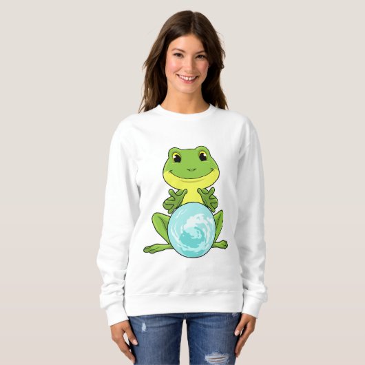 Frosch mit Kristallkugel Sweatshirt (Vorne ganz)