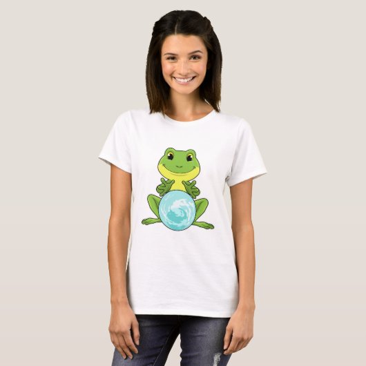 Frosch mit Kristallkugel T-Shirt (Vorne ganz)