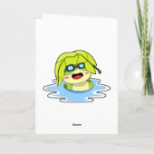 Frosch mit Leaf beim Schwimmen Karte (Rückseite)