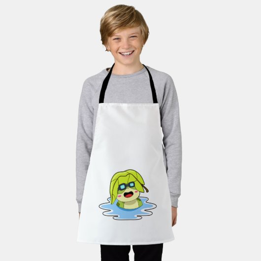 Frosch mit Leaf beim Schwimmen Schürze (Getragen)