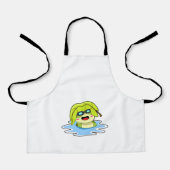 Frosch mit Leaf beim Schwimmen Schürze (Vorderseite)