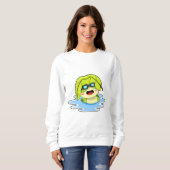 Frosch mit Leaf beim Schwimmen Sweatshirt (Vorne ganz)