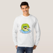 Frosch mit Leaf beim Schwimmen T-Shirt (Vorne ganz)