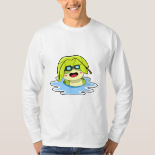 Frosch mit Leaf beim Schwimmen T-Shirt