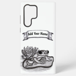 Frosch mit Lotusblume, füge Deinen Namen hinzu Samsung Galaxy Hülle