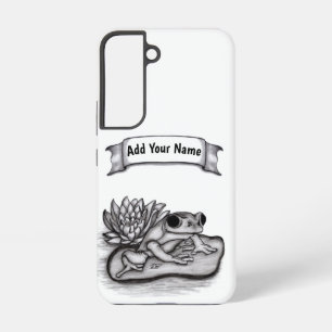 Frosch mit Lotusblume , Fügen Sie Ihren Namen hinz Samsung Galaxy Hülle