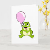 Frosch mit Luftballon Karte (Gelbe Blume)