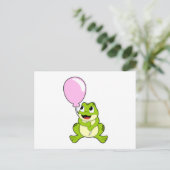 Frosch mit Luftballon Postkarte (Stehend Vorderseite)