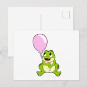 Frosch mit Luftballon Postkarte (Vorne/Hinten)