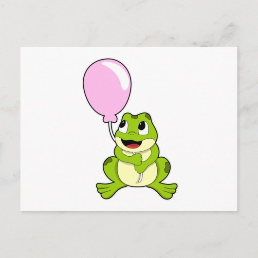 Frosch mit Luftballon Postkarte (Vorderseite)