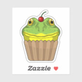 Frosch mit Muffin Aufkleber (Blatt)