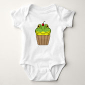 Frosch mit Muffin Baby Strampler (Vorderseite)
