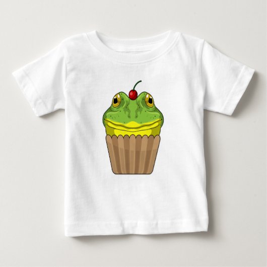 Frosch mit Muffin Baby T-shirt (Vorderseite)