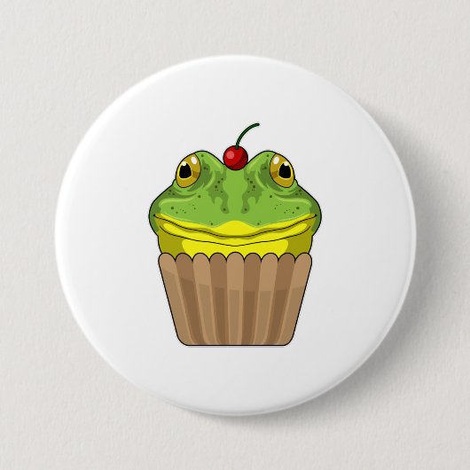 Frosch mit Muffin Button (Vorderseite)