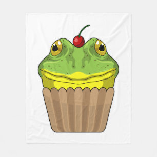 Frosch mit Muffin Fleecedecke