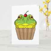 Frosch mit Muffin Karte (Gelbe Blume)