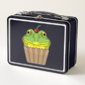 Frosch mit Muffin Metall Brotdose (Vorderseite)