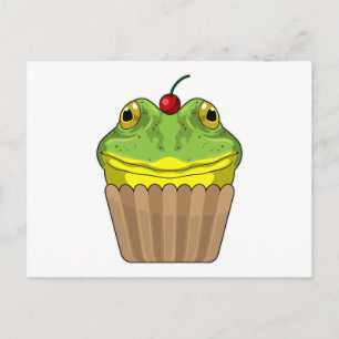 Frosch mit Muffin Postkarte