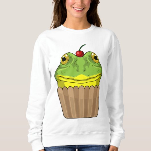 Frosch mit Muffin Sweatshirt (Vorderseite)