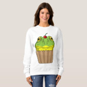 Frosch mit Muffin Sweatshirt (Vorne ganz)