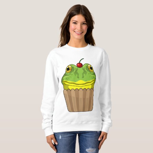 Frosch mit Muffin Sweatshirt (Vorne ganz)