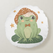 Frosch mit Mushroom-Hut Kinderzimmer Rundkissen Rundes Kissen (Vorderseite)