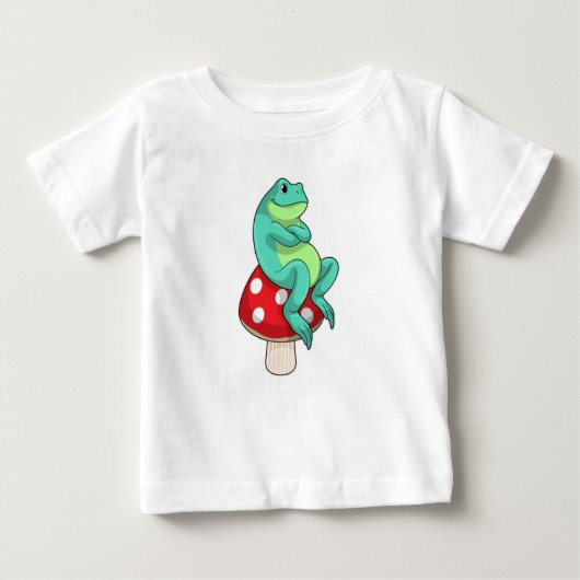 Frosch mit Pilz Baby T-shirt (Vorderseite)