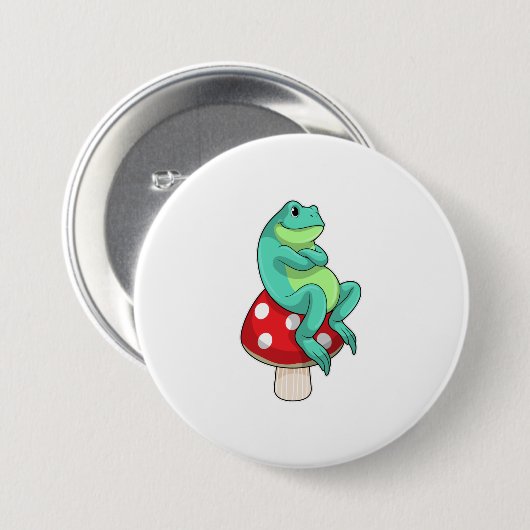 Frosch mit Pilz Button (Vorne & Hinten)
