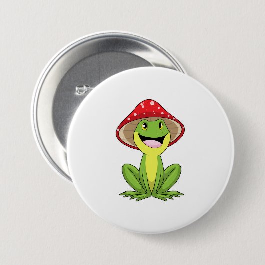 Frosch mit Pilz Button (Vorne & Hinten)
