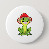 Frosch mit Pilz Button (Vorderseite)