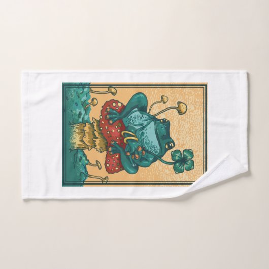 Frosch mit Pilz Cotattcore-Design Badhandtuch Set (Handtuch)