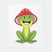 Frosch mit Pilz Fleecedecke (Vorderseite)