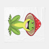 Frosch mit Pilz Fleecedecke (Vorderseite (Horizontal))