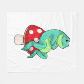Frosch mit Pilz Fleecedecke (Vorderseite (Horizontal))