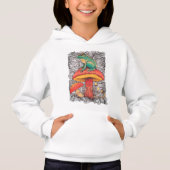 Frosch mit Pilz im Cottagecore-Stil Design Hoodie (Vorderseite)
