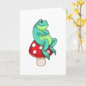 Frosch mit Pilz Karte (Gelbe Blume)