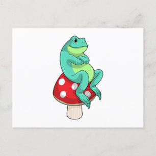 Frosch mit Pilz Postkarte
